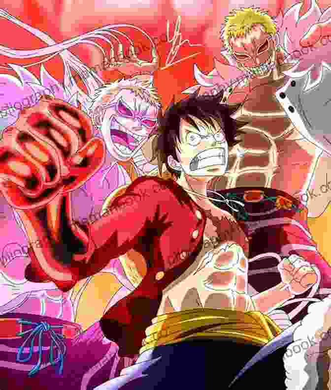 A Vibrant Spread From The Graphic Novel, Showcasing The Chaotic Clash Between Luffy And Doflamingo. One Piece Vol 73: Operation Dressrosa S O P (One Piece Graphic Novel)