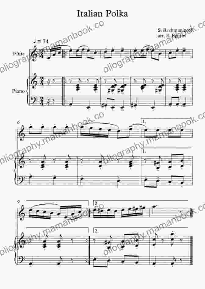 Image Of A Score Part For An Italian Polka Italian Polka Clarinet Quartet Score Parts