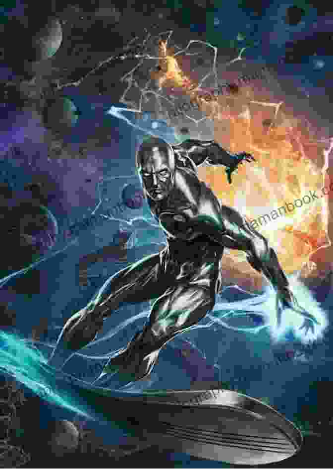 The Silver Surfer Flying Through A Cosmic Landscape In Silver Surfer Black 2024 Silver Surfer: Black (2024) #2 (of 5) Donny Cates