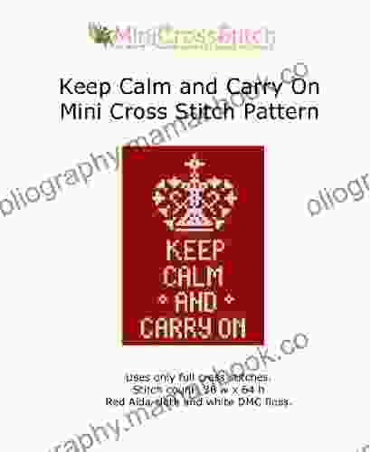 Keep Calm And Carry On Mini Cross Stitch Chart